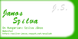 janos szilva business card
